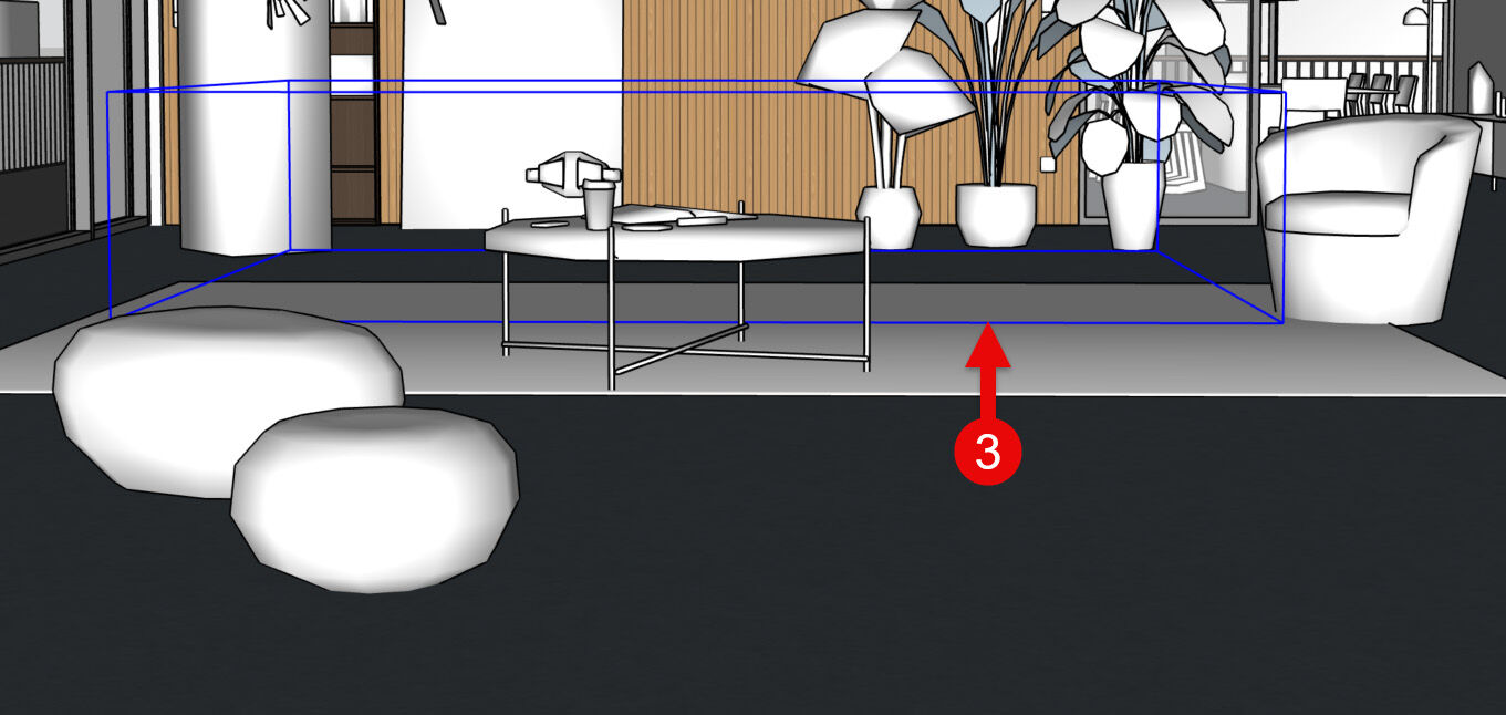 SketchUp and Enscape comparison showing sofa edit instantly updating in render view.