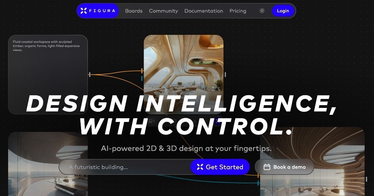 Screenshot of the xFigura homepage, a slogan reads 