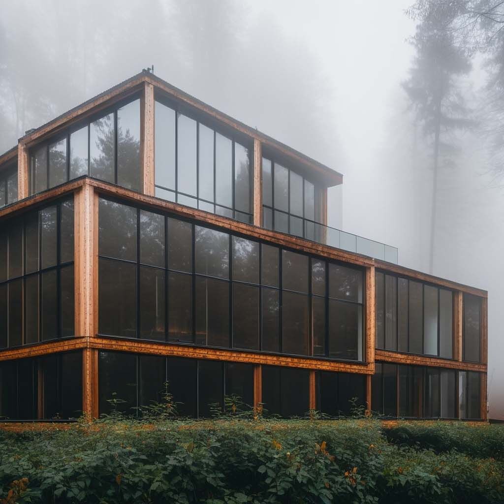 modern-design-with-large-windows--timber-building--during-autumn