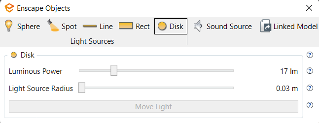 Light settings 3 disk lights