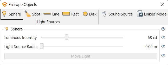 Light settings 4 adding sphere light