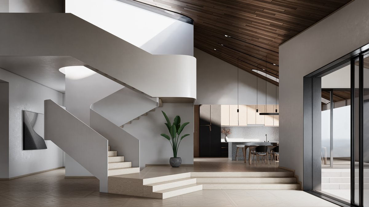 Modern stairway in residential house