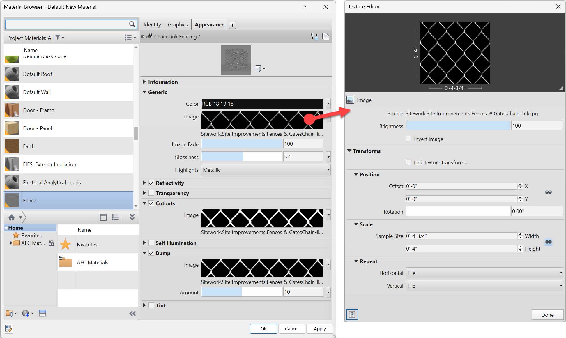 将资产加载到 Revit 材质中