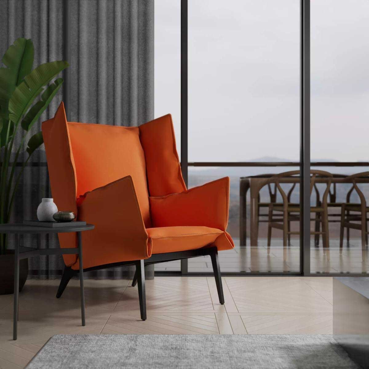 Orange armchair