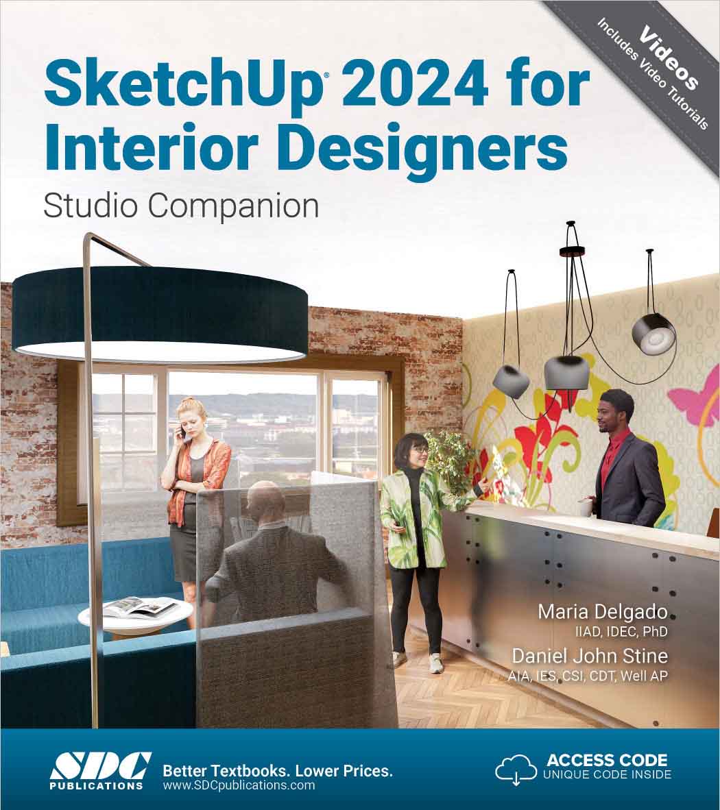 Image of the SketchUp 2024 for Interior Designers Book Cover.