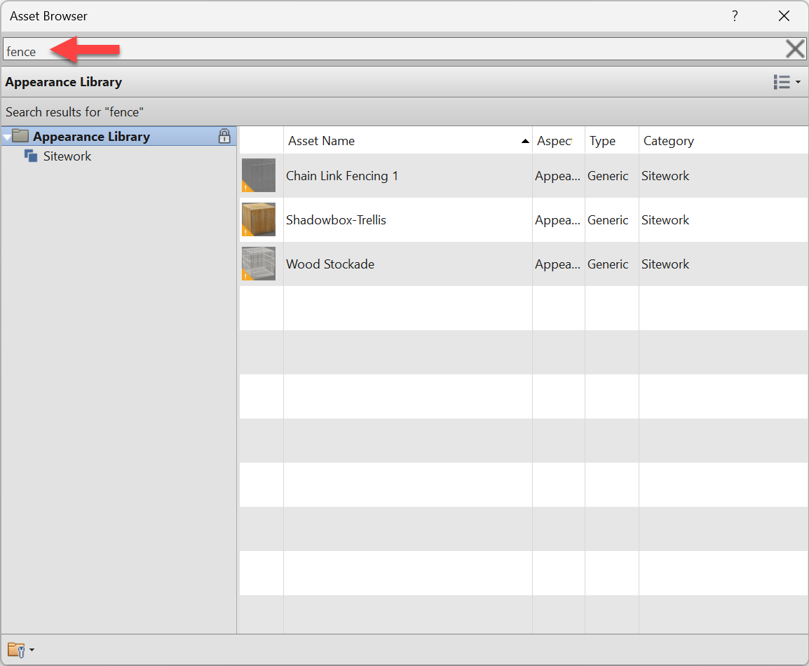 Revit-Provided Material Options for Enscape Users