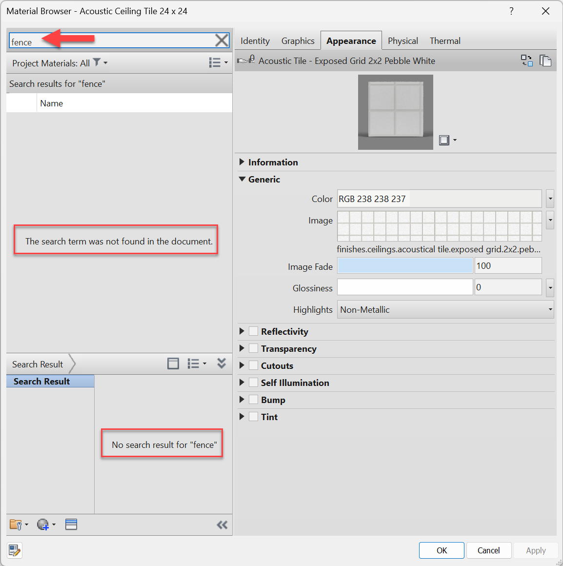 搜索 Revit 材质