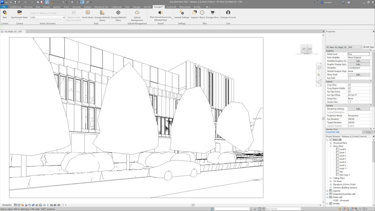 Revit CAD 中的 Enscape 工具栏 UI